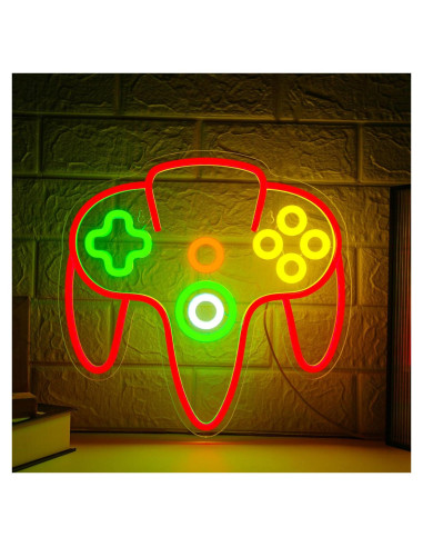 Luz de Neón Gamer Mojoish Controlador LED Regulable 43x32cm