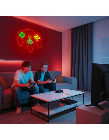 Luz de Neón Gamer Mojoish Controlador LED Regulable 43x32cm