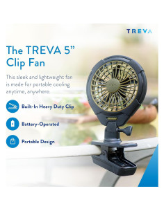 Ventilador Clip Portátil Treva 5" Batería Recargable Caqui 2
