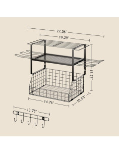 Organizador de Herramientas de Pared Homsorout 3 Estantes Metal 2