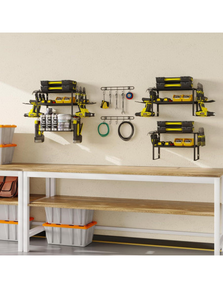 Organizador de Herramientas de Pared Homsorout 3 Estantes Metal