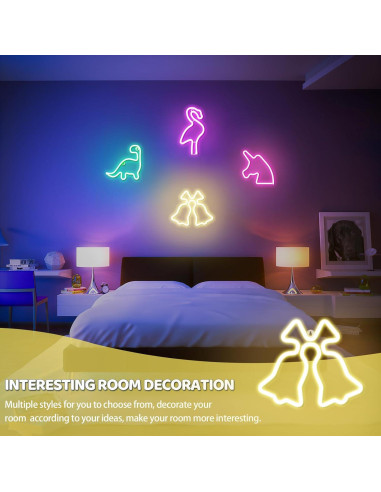 Campana de Navidad Neón Amarilla Ganrami 25x20 cm USB/Batería