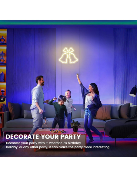 Campana de Navidad Neón Amarilla Ganrami 25x20 cm USB/Batería