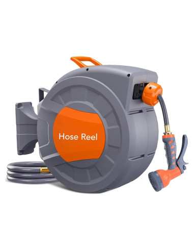 Carrete de Manguera de Jardín Retráctil GAOMON 21.9 m Pared