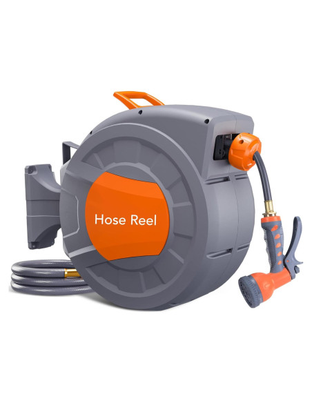 Carrete de Manguera de Jardín Retráctil GAOMON 21.9 m Pared