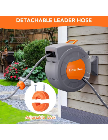 Carrete de Manguera de Jardín Retráctil GAOMON 21.9 m Pared