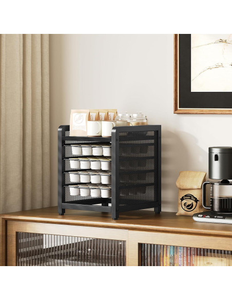 Soporte Organizador de Cápsulas de Café YATINEY 4 Niveles Negro