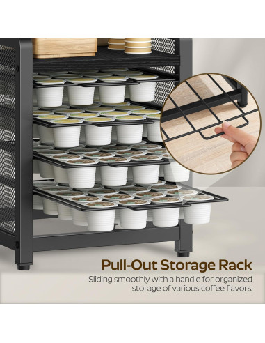 Soporte Organizador de Cápsulas de Café YATINEY 4 Niveles Negro