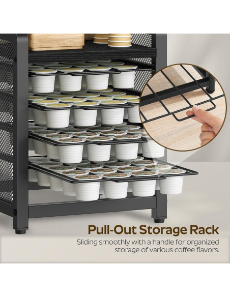Soporte Organizador de Cápsulas de Café YATINEY 4 Niveles Negro