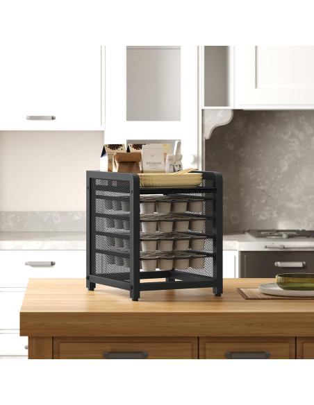 Soporte Organizador de Cápsulas de Café YATINEY 4 Niveles Negro