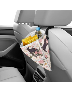 Organizador de Asiento de Coche Tomeusey Gato Negro Floral Rosa 2