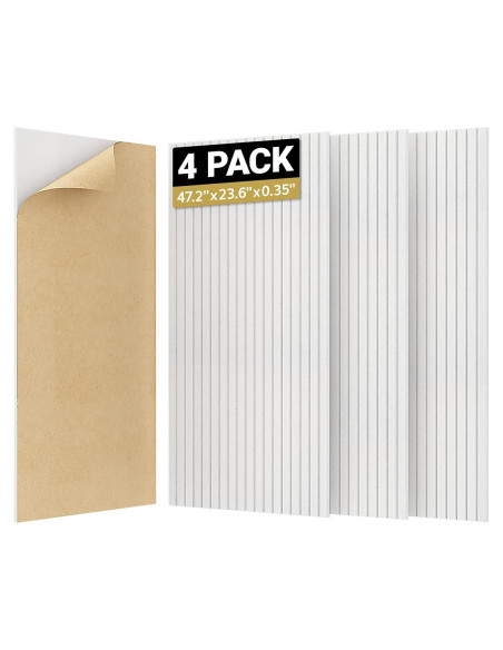 Paneles Acústicos TONOR 4 Piezas 120x60 cm Autoadhesivos Blanco