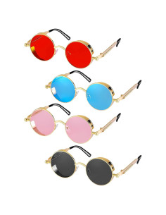 Gafas de sol retro steampunk Frienda 4 piezas unisex