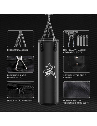 Saco de Boxeo Colgante Vacío Xitumaoyi 100x30cm para Adultos