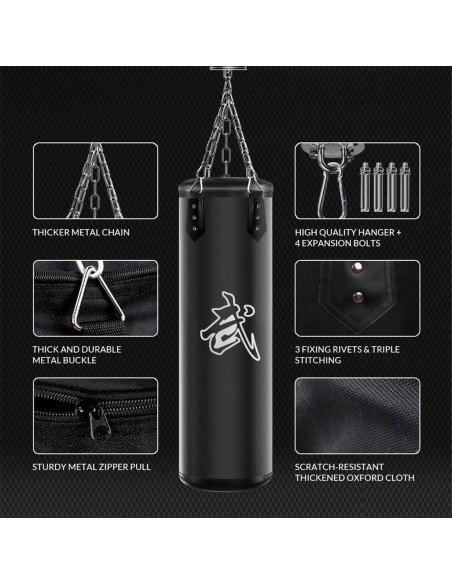 Saco de Boxeo Colgante Vacío Xitumaoyi 100x30cm para Adultos