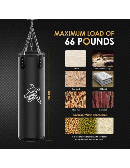 Saco de Boxeo Colgante Vacío Xitumaoyi 100x30cm para Adultos