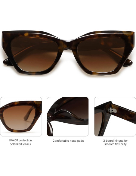 Gafas de sol cuadradas SOJOS polarizadas UV400 para mujer Gafas de sol cuadradas SOJOS polarizadas UV400 para mujer