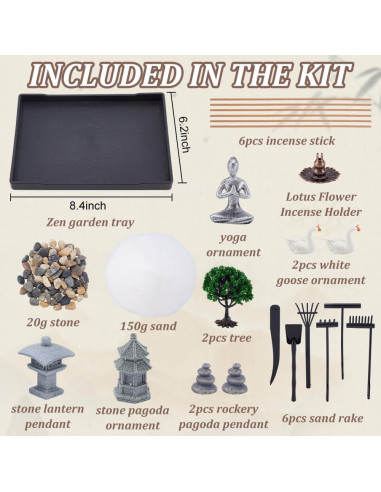 Kit Jardín Zen de Meditación Webeedy - 23.1x16x5.1cm