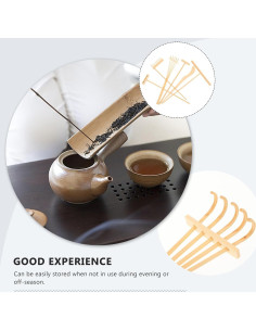 Set de 6 Rasquetas de Jardín Zen MILISTEN de Bambú 18x10 cm 2