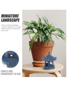 Estatua Miniatura Pagoda Verde Cerámica 8x8x6.8cm Abaodam 2