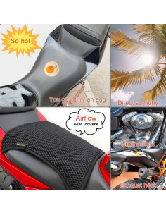 Funda de Asiento Fría Doble Capa Pelucton para Motocicleta 2