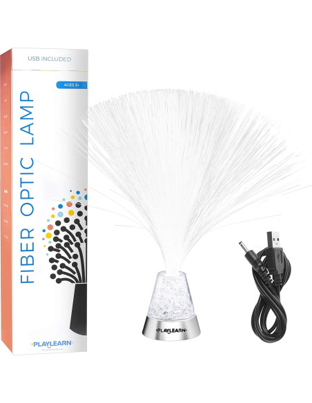 Lámpara de fibra óptica LED Playlearn 33 cm USB/Batería