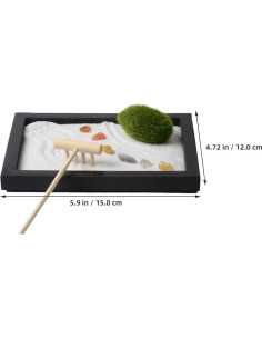 Jardín Zen Miniatura Artibetter con Mesa de Arena 15x12 cm 2