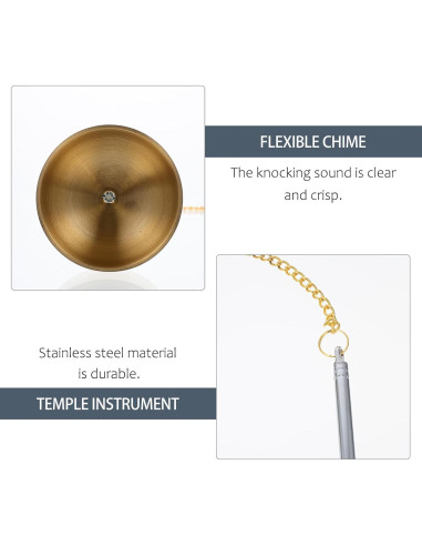 Campana Budista VOSAREA Tingsha 14.5x4.5cm Latón Acero Inoxidable