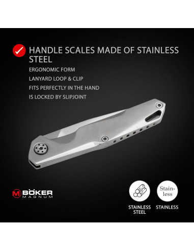 Cuchillo de Bolsillo Boker Magnum Shiny EDC 6 cm Acero Inoxidable