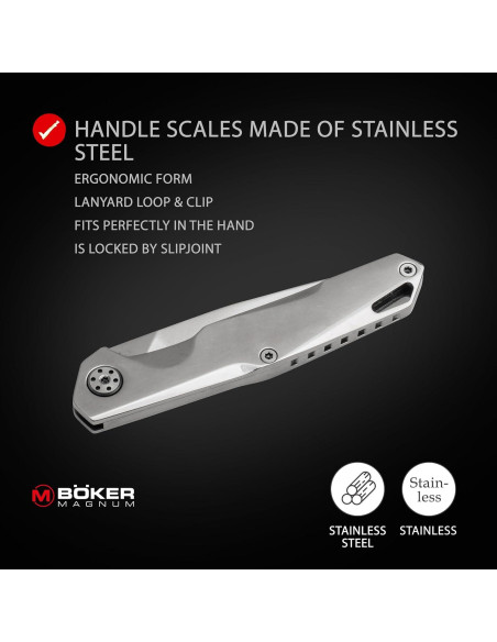 Cuchillo de Bolsillo Boker Magnum Shiny EDC 6 cm Acero Inoxidable