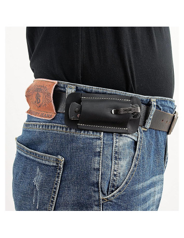 Funda de Cuchillo de Cuero Qchengsan para Cinturón Compacta
