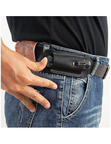 Funda de Cuchillo de Cuero Qchengsan para Cinturón Compacta