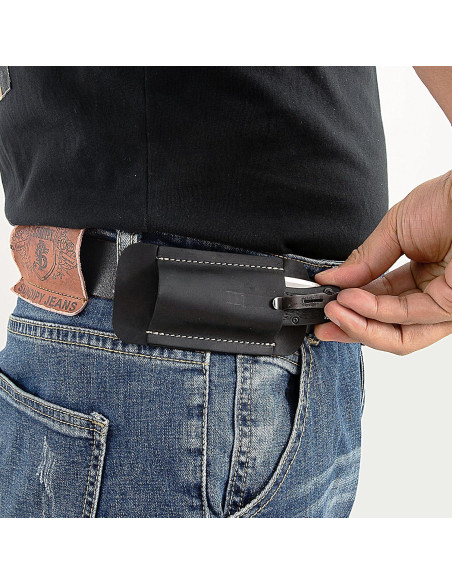 Funda de Cuchillo de Cuero Qchengsan para Cinturón Compacta