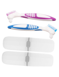 Kit de Cepillos de Dientes de Doble Cara TOPPERFUN para Dentaduras