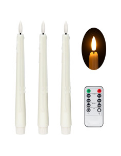 Velas LED sin Llama Stmarry Marfil 24.5 cm - Paquete de 3