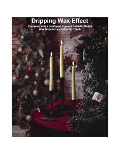 Velas LED sin Llama Stmarry Marfil 24.5 cm - Paquete de 3 2