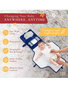 Almohadilla de Cambio de Pañales Portátil Royal Rusu - Azul 2
