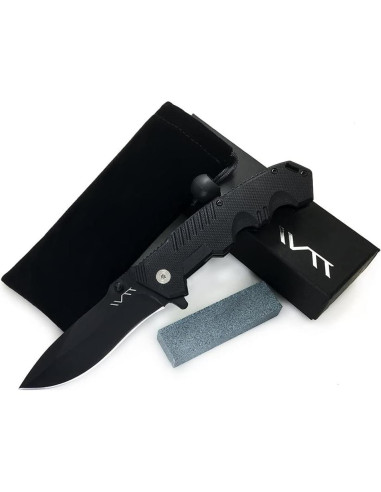 Cuchillo Plegable BGT Negro 20.1 cm con Hoja de 8.7 cm