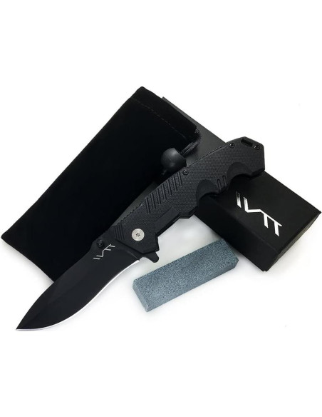 Cuchillo Plegable BGT Negro 20.1 cm con Hoja de 8.7 cm