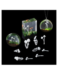 FineInno 9 Piezas Mini Hongos 3D para Resina y Manualidades