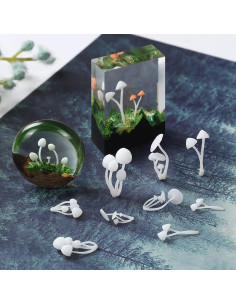 FineInno 9 Piezas Mini Hongos 3D para Resina y Manualidades 2