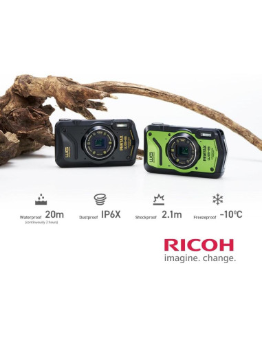 Cámara Pentax WG-8 Todo Clima 20MP Zoom 5x + Bolsa y Tarjeta 64GB