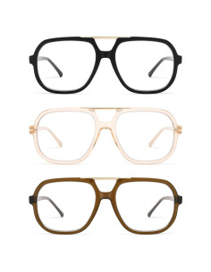 Gafas de Lectura AMOMOMA 2.5x Filtro Luz Azul Retro Negro