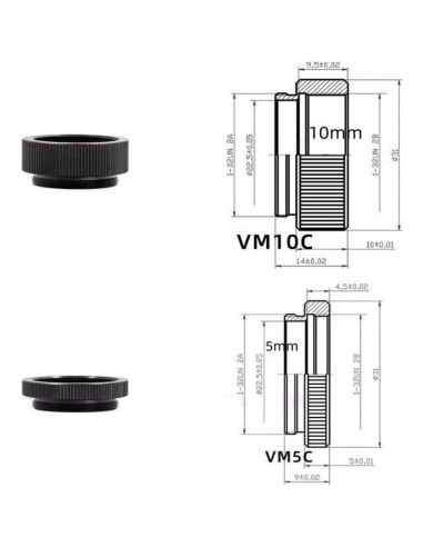 Anillos adaptadores de extensión 5mm 10mm C Mount WEISUYUUS