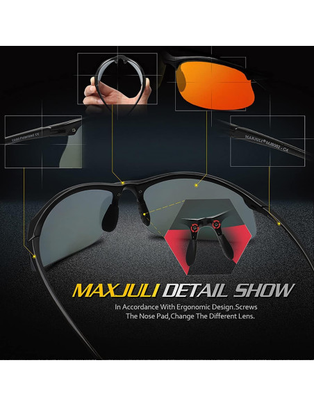 Gafas de sol deportivas JULI MJ8002 polarizadas unisex Gafas de sol deportivas JULI MJ8002 polarizadas unisex
