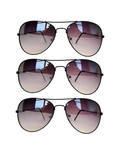 Juego de 3 Gafas de Sol Aviador Metal UV 50mm