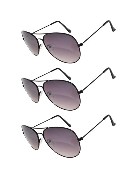Juego de 3 Gafas de Sol Aviador Metal UV 50mm Juego de 3 Gafas de Sol Aviador Metal UV 50mm