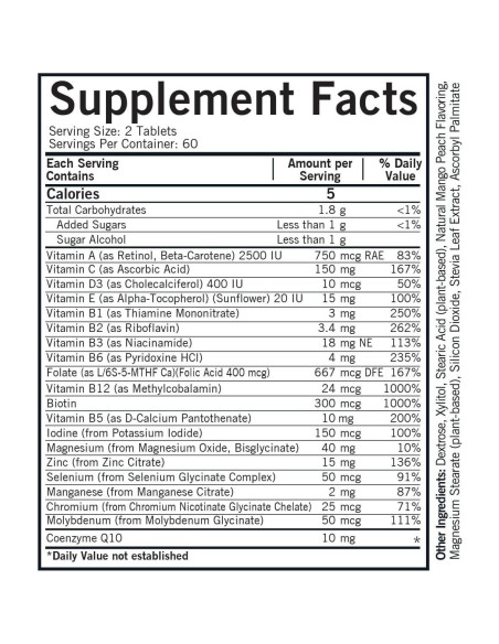 Kirkman Multivitamínico Masticable para Niños 120 Cápsulas