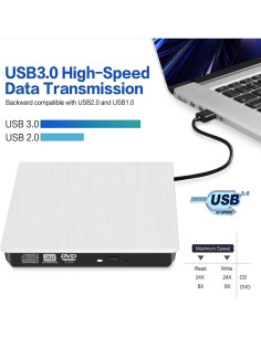 Unidad DVD Externa ULANSeN USB 3.0 Portátil para Laptop 2