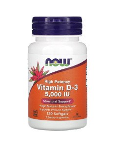 Vitamina D-3 5000 UI Now Foods 120 Gelatinas Blandas Alta Potencia 2